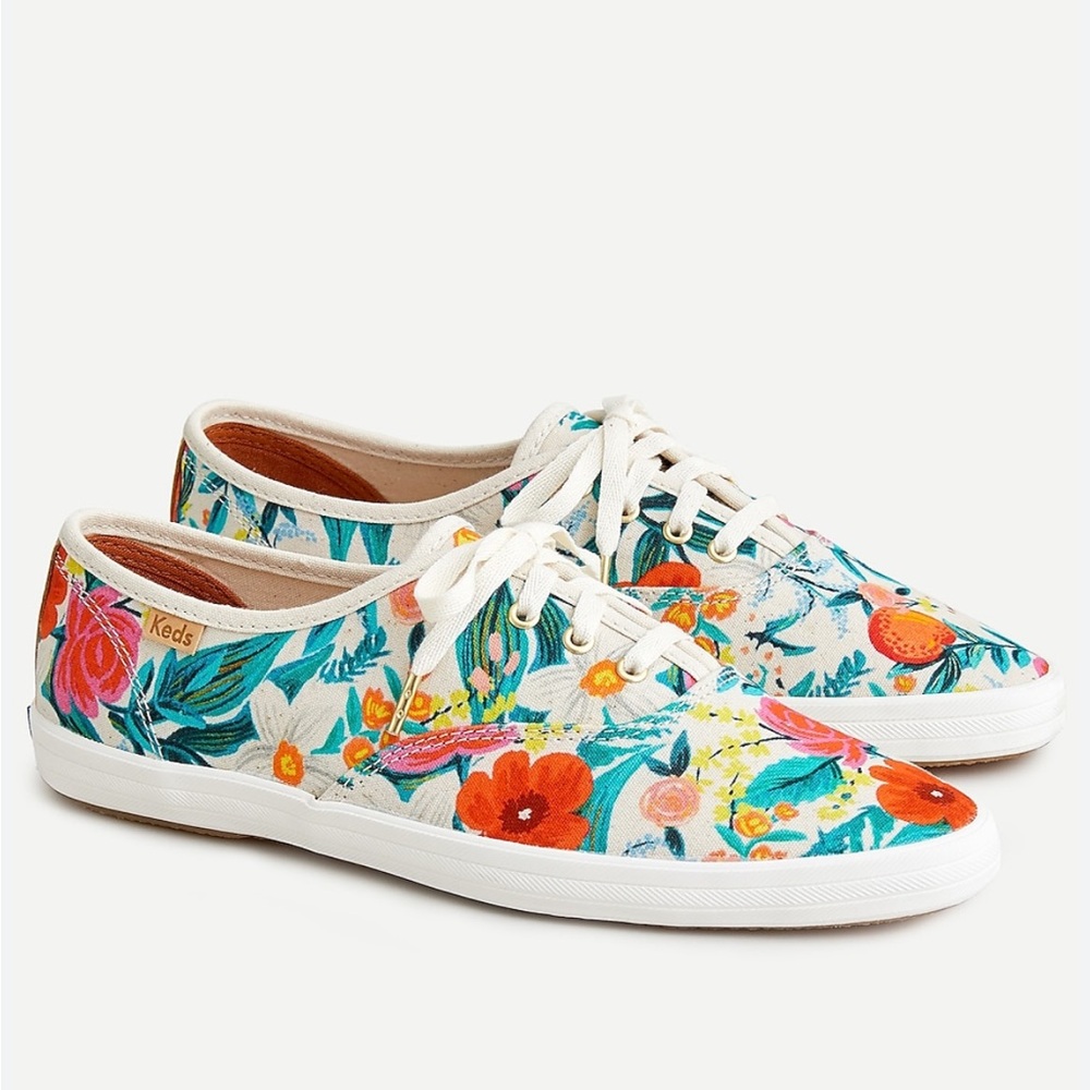 🆕 KEDS x Rifle Paper Co Vintage Champion Sneakers in Orangerie Print Size 11